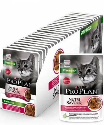 Pro Plan Sterilised м/п д/ взрослых кошек для стерил с уткой, в соусе, 85 г