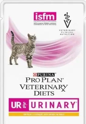 Влажный корм для кошек Pro Plan Veterinary Diets UR при болезни мочевыводящих путей c курицей 85г