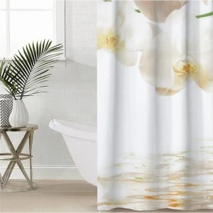 Фото для Штора для ванной полиэстер 180х180 см Орхидеи над водой