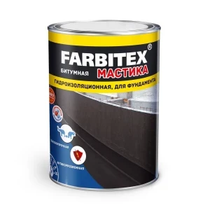 Фото для Мастика Farbitex битумно-гидроизоляционная 2 кг для фундамента по 6 шт