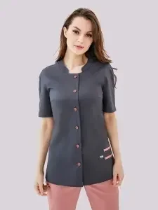 Фото для Костюм мед. жен.цв. (т.серый/абрикос),кор.рук. клеон экстра р.54/158-164(ЧЗ)