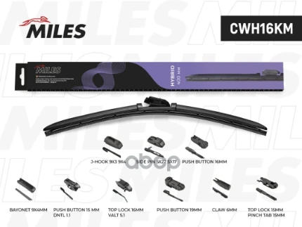 Фото для Щетка Стеклоочистителя 400Mm (Miles) Cwh16km Miles арт. CWH16KM