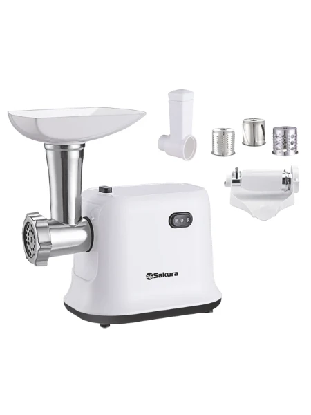 Мясорубка SAKURA SA-6420STW (1500Вт,овощерезка-3 терки,соковыж.для томатов)