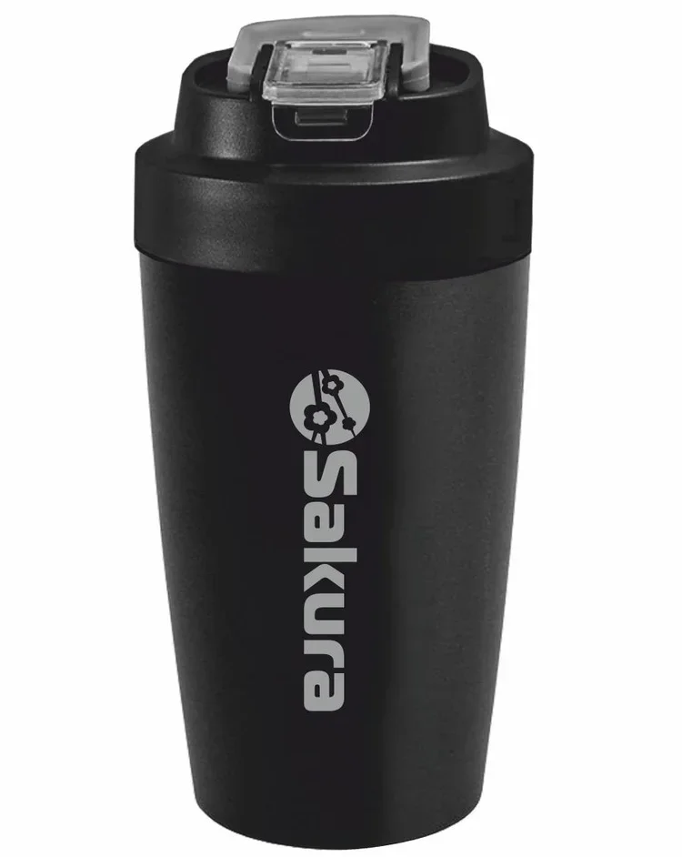 Термокружка с трубкой SAKURA TM-05-500BK Антрацит (0,5л,2-ые стенки,8 час,23,5*6,8см)