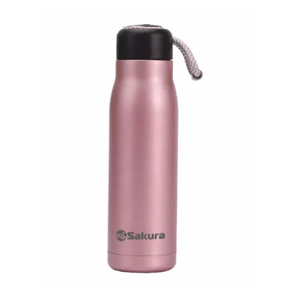 Термобутылка SAKURA TМ-06-500P Розовый лед (0,5л,2-ые стенки нерж,8 часов,25,5*6,8см)