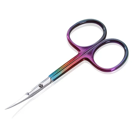 Ножницы для кутикулы, длинные тонкие лезвия,цветное радужное покрытие, арт НСС 6 multicolor