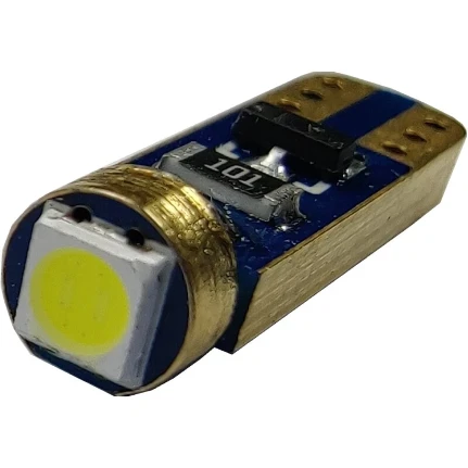 Фото для Лампа светодиодная HiVision W1.2W (W2x4.6d, T5), 12В, 1.2Вт, 6000К, 1 шт (1 светодиод)