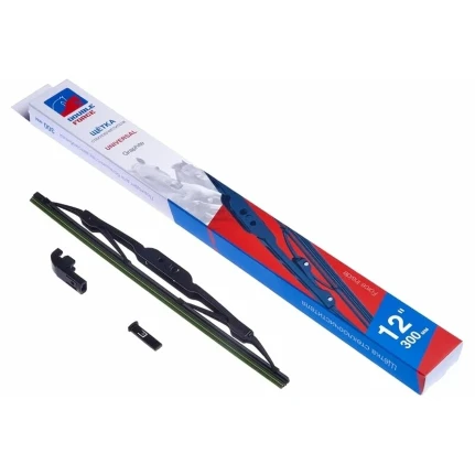 Фото для Щетка стеклоочистителя Double Force Universal, 300мм (12"), каркасная, летняя, с графитовым напылением, крепления J-Hook, Bayone