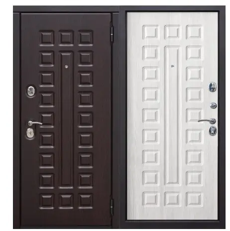 Дверь входная металлическая Монарх Ясень белый 10 см