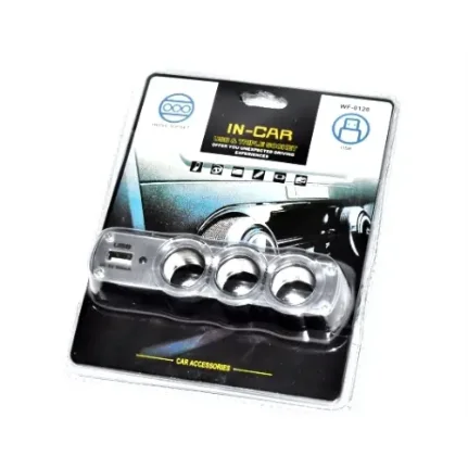 Фото для Разветвитель прикуривателя на 3 гнезда с USB 12/24V