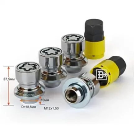 Фото для К-кт гаек секр. М12X1,50 Высота 37мм Прессшайба, вращ.кольцо, LeXus RX3 ключ 21мм