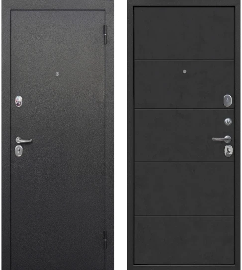 Фото для Дверь входная 7,5 Гарда Букле черный бетон графит