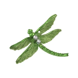 Фото для Украшение елочное Стрекоза глянцевая зеленая 12см