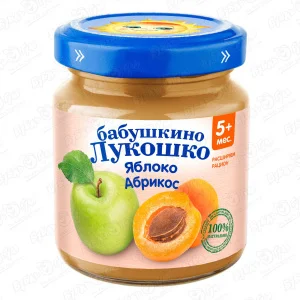 Пюре Бабушкино Лукошко яблоко-абрикос 100г с 5мес