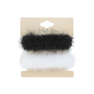 Фото для Резинки махровые на подложке черно-белые