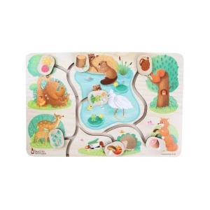 Фото для Лабиринт Кто что ест в лесу деревянный