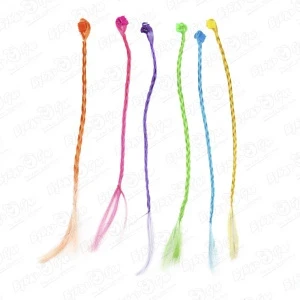 Фото для Крабики для волос с разноцветными косичками