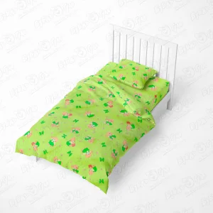 Комплект постельного белья Малыши За медом бязь ясельный зеленый