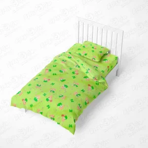 Фото для Комплект постельного белья Малыши За медом бязь ясельный зеленый