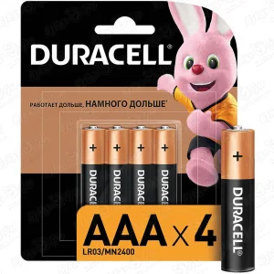 Батарейки Duracell размера AAA 1.5V LR03 4 шт