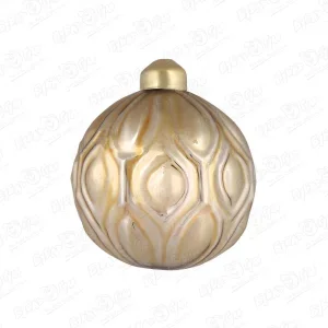 Фото для Украшение елочное шар с рельефом лофт золотой стеклянный 8см