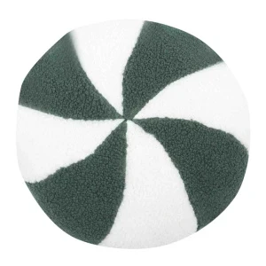 Фото для Подушка декоративная Леденец круглая зелено-белая 25см