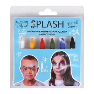 Фото для Аквагрим SPLASH в карандаше Классики восковые 6цветов