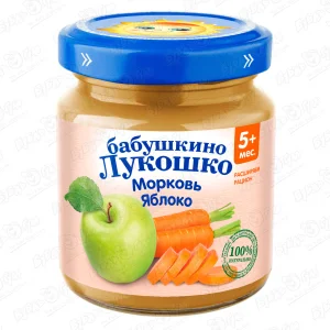 Пюре Бабушкино Лукошко морковь-яблоко 100г с 5мес