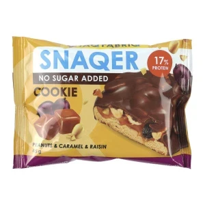 Фото для Печенье глазированное SNAQ FABRIQ без сахара арахис-изюм-карамель 45г