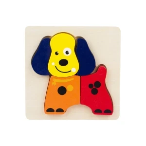 Фото для Рамка с объемными вкладышами деревянная Щенок