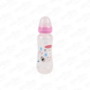 Фото для Бутылка babyland с рисунком шарики с силиконовой соской 240мл с 6мес розовая