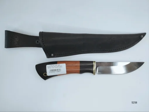 Нож "Песец"сталь 95х18 (граб+падук, латунь с проставкой+трубка))