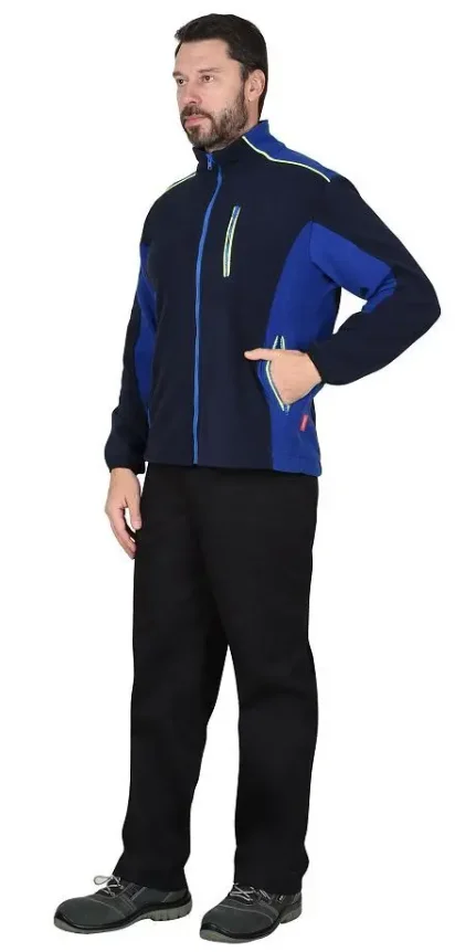 Фото для Куртка флисовая "СИРИУС-ТЕХНО" (флис дублированный) синяя с васильковым