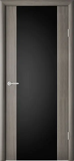 Полотно дверное серый кедр Эко-шпон стекло черное 900*2000*40 ФРЕГАТ