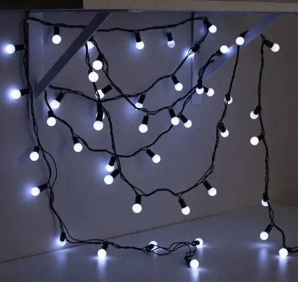 Фото для Гирлянда Нить с насадками Шарики 200 LED, свечение белое, 8 режимов, 20м