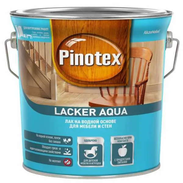 Лак водный для мебели и стен, матовый, 2,7 л Pinotex Lacker Aqua 10 AkzoNobel