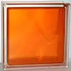Стеклоблок Волна оранжевый 190*190*80 Glass Block