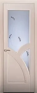 Полотно дверное беленый дуб шпон стекло белое правое 700*2000*40 ЛУИДОР (ЛУЧШИЕ ДВЕРИ)
