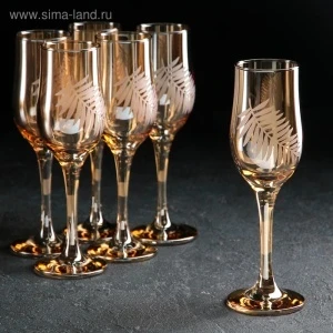 Фото для Набор бокалов стекло 6предметов Папоротник для шампанского 200мл