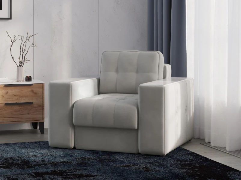 Фото для Кресло Виконт (Светло-серый/Холст белый)