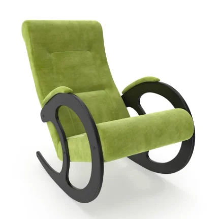 Фото для Кресло-качалка Неаполь Модель 3 (Венге-эмаль/Ткань Зеленый Apple Green)