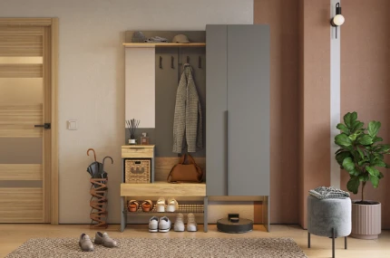 Фото для Прихожая К2 Баско (Графит/Дуб крафт золотой)