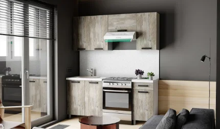 Фото для Кухня Нагано 1,8 с окапом (Дуб юкон/Столешница Антарес)