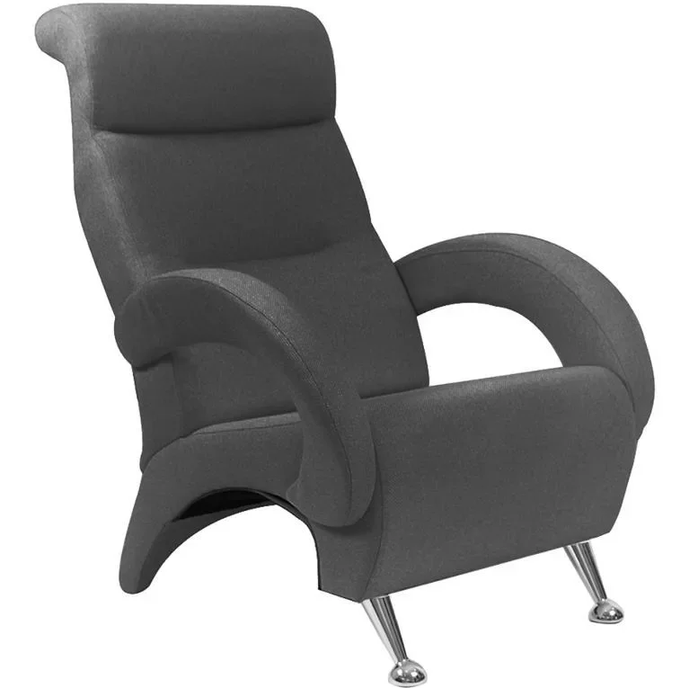 Кресло для отдыха Комфорт-К Модель 9 К (Хром/Ткань велюр Темно-серый Verona Antrazite Grey)