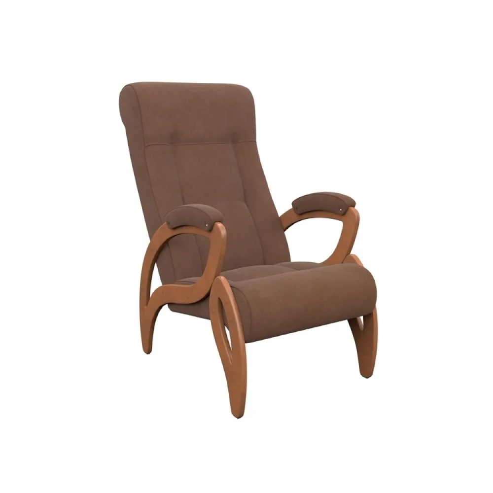 Кресло для отдыха Женева Модель 51 (Орех-эмаль/Ткань коричневый Verona Brown)