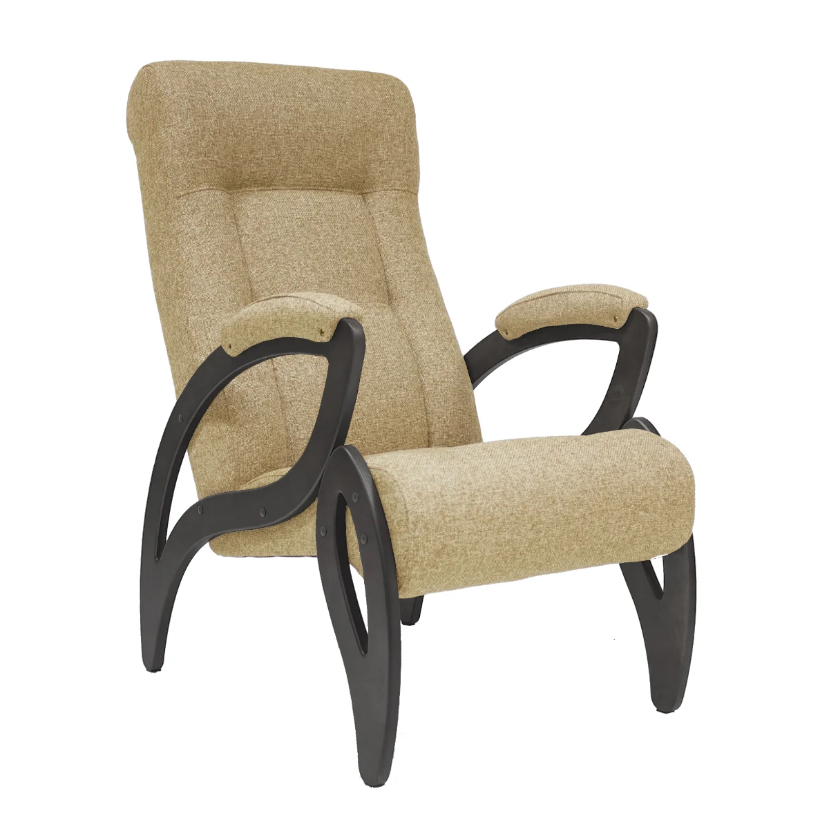 Кресло для отдыха Женева Модель 51 (Орех-эмаль/Ткань Бежевый Malta 03)
