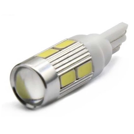 Фото для Лампа авто светодиодная 12V (W2.1х9.5q) 10SMD белый с линзой - Диалуч
