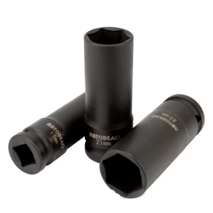 Фото для Головка 17мм (1/2) высокая (6 гр) ударная, колесная L= 78мм (тонкостенная) - АвтоДело