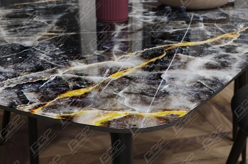 Стол обеденный Оникс Стекло (подстолье кросс)