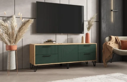 Фото для Флэш Тумба ТВ 1500 (Браш Мени Грин / Дуб Крафт) МИФ